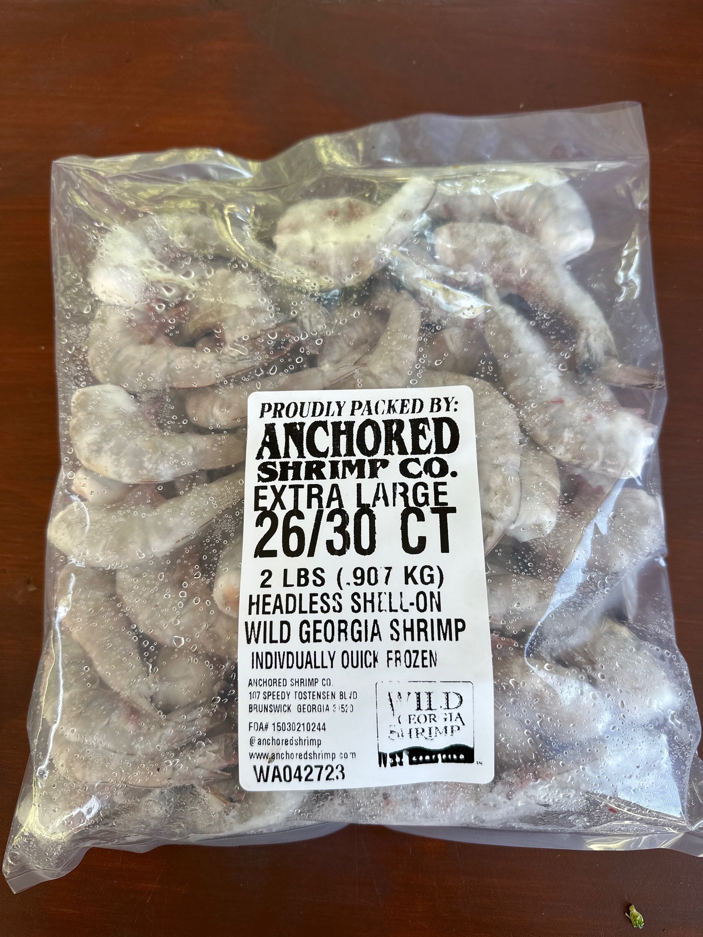 Anchored Shrimp XL Frozen Shrimp 26/30 ct 2# image 0