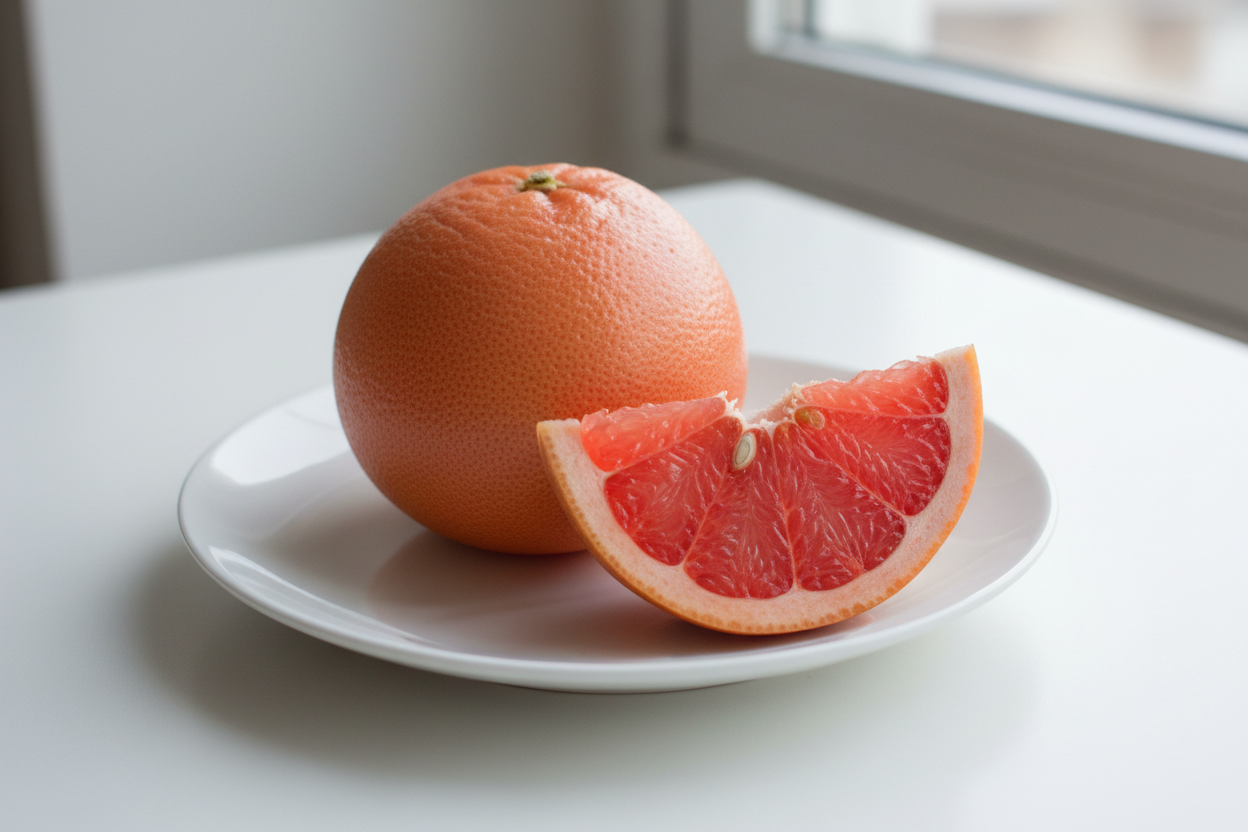 whole pink grapefruit and slice 